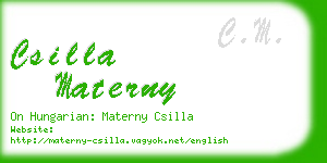 csilla materny business card